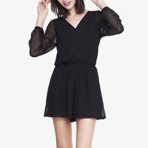 Express Romper with Sheer Sleeves
